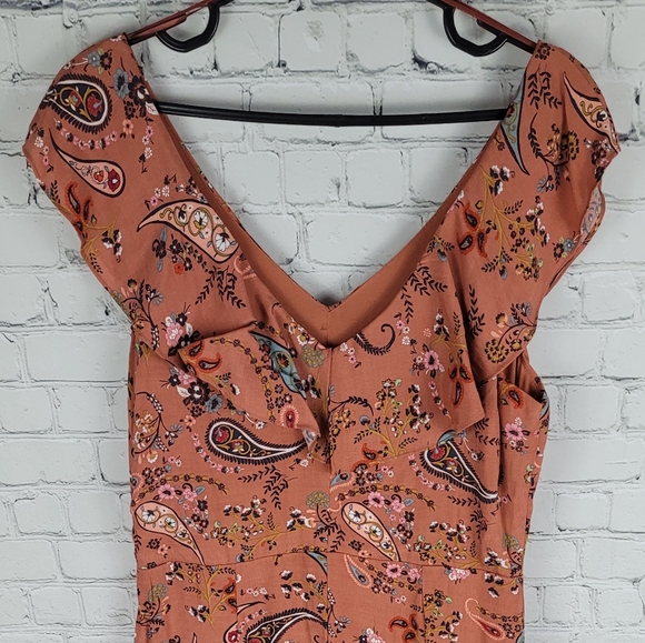 WILLOW & CLAY | floral flower ruffle front slit maxi dress - Picture 6 of 11